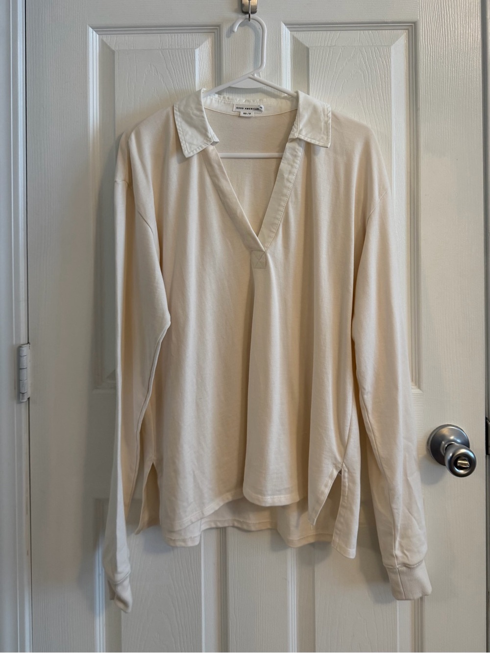 Cream Collared Long Sleeve Top